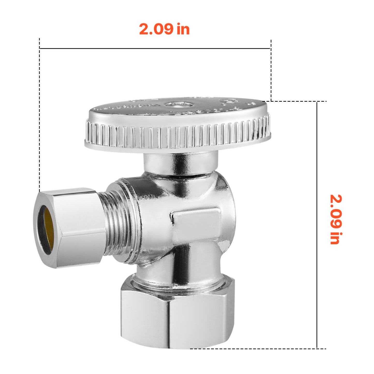 10-Pack Angle Stop Valve, 1/4 Turn Water Shut Off Valves, 1/2" Nominal (5/8" OD) Compression Inlet x 3/8" OD Compression Outlet Shutoff Valve for Bathroom Kitchen Toilet Shower Plumbing