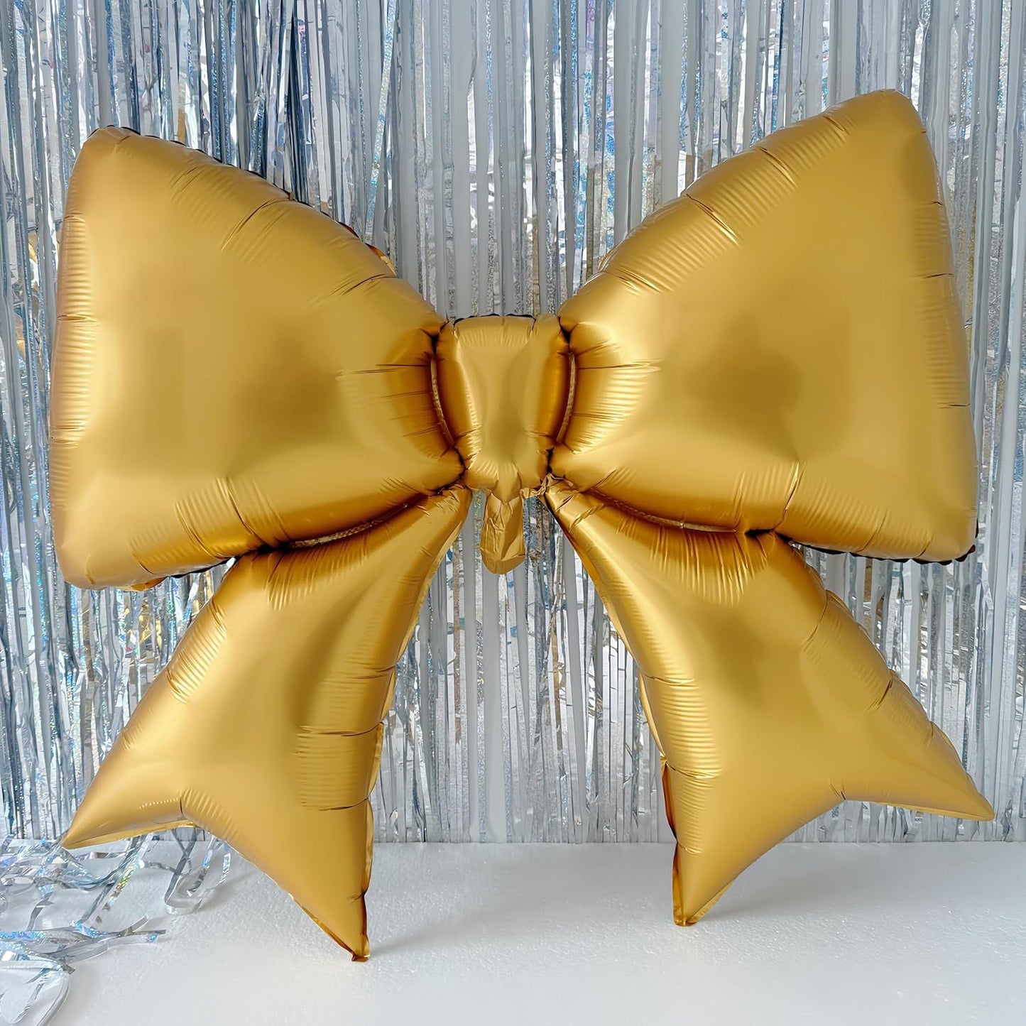 4 Pcs 38 Inch Giant Gold Bow Balloons for 2025 Graduation Party Decor/Gold Birthday,Golden Bachelorette Nights,Corporate Celebrations,Hollywood-themed Events, Princess Party Celebration Supplies