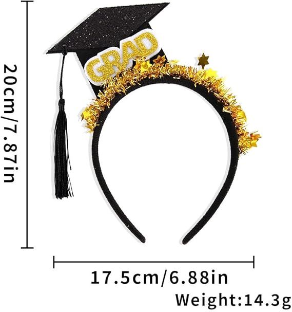 6PCS Graduation Cap Headbands for Class of 2025 Graduation Party Decorations 2025 Graduation Photo Booth Props