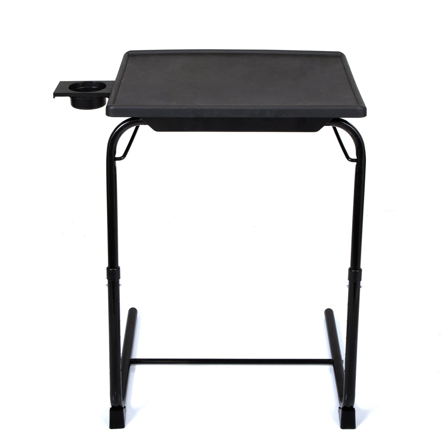 Adjustable TV Tray Table with Cup Holder; Folding TV Dinner Table with 6 Height and 3 Tilt Angle Adjustments
