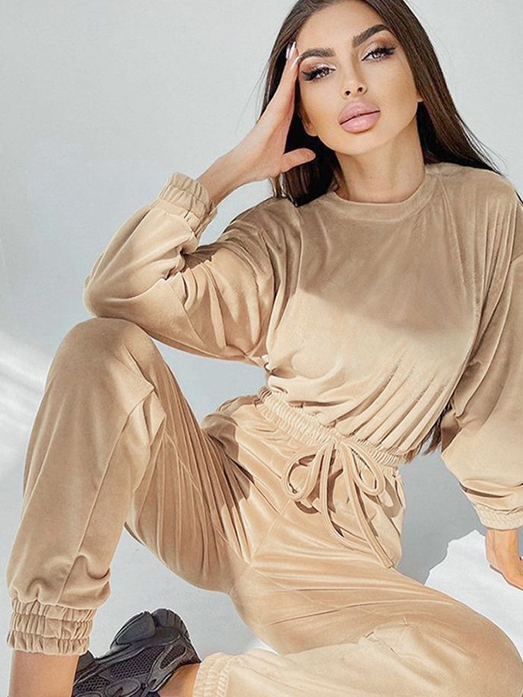 Autumn Elegant Purple Jumpsuit Women O-neck Long-Sleeved High Waist Lace Up Slim Jumpsuits Female Winter Fashion New Lady Romper