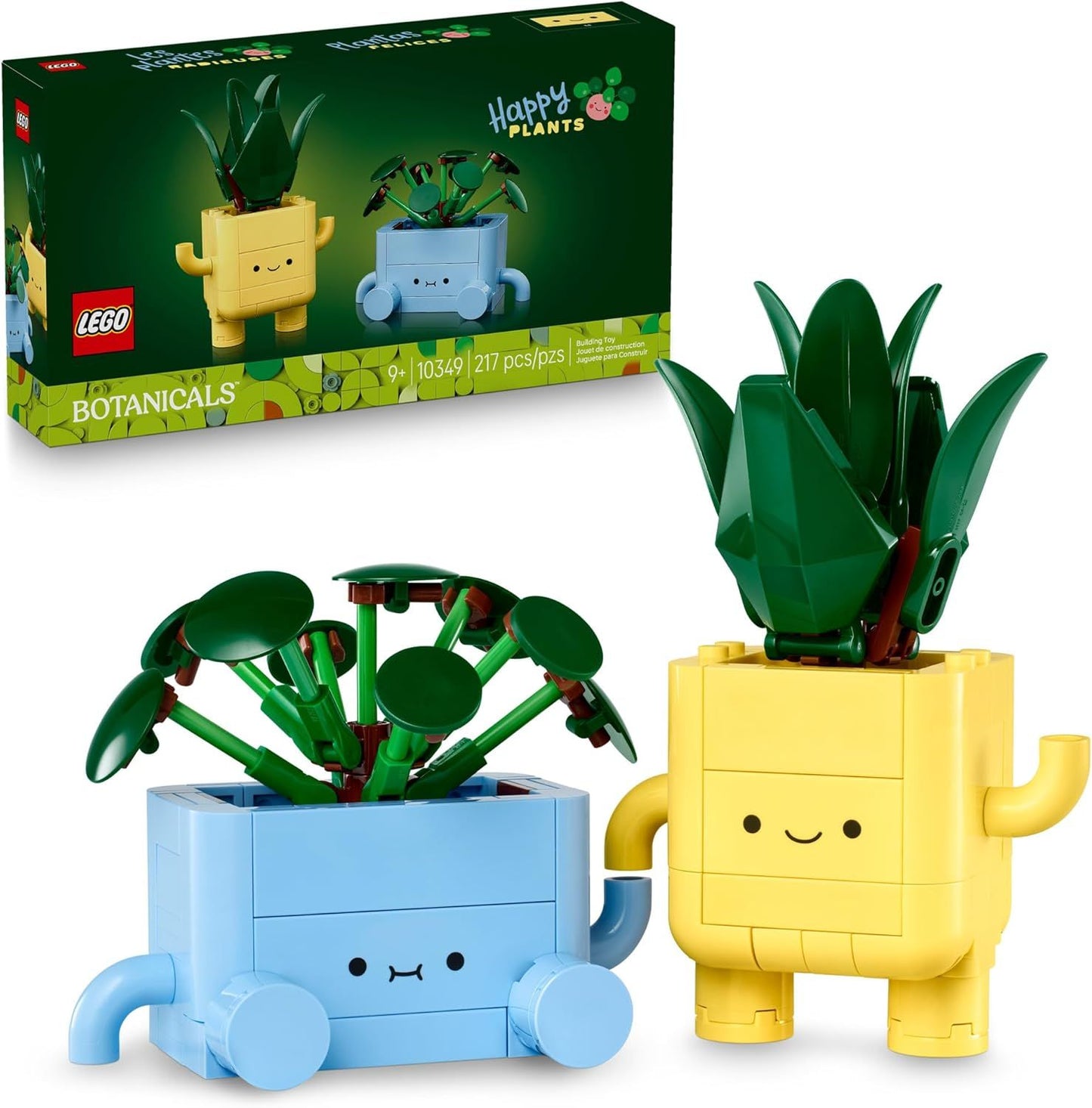 Botanicals Happy Plants Building Toys - Bedroom or Dorm Room Decor for Girls, Boys, & Adults, Desk or Shelf Display - Stocking Stuffers & Gift for Christmas