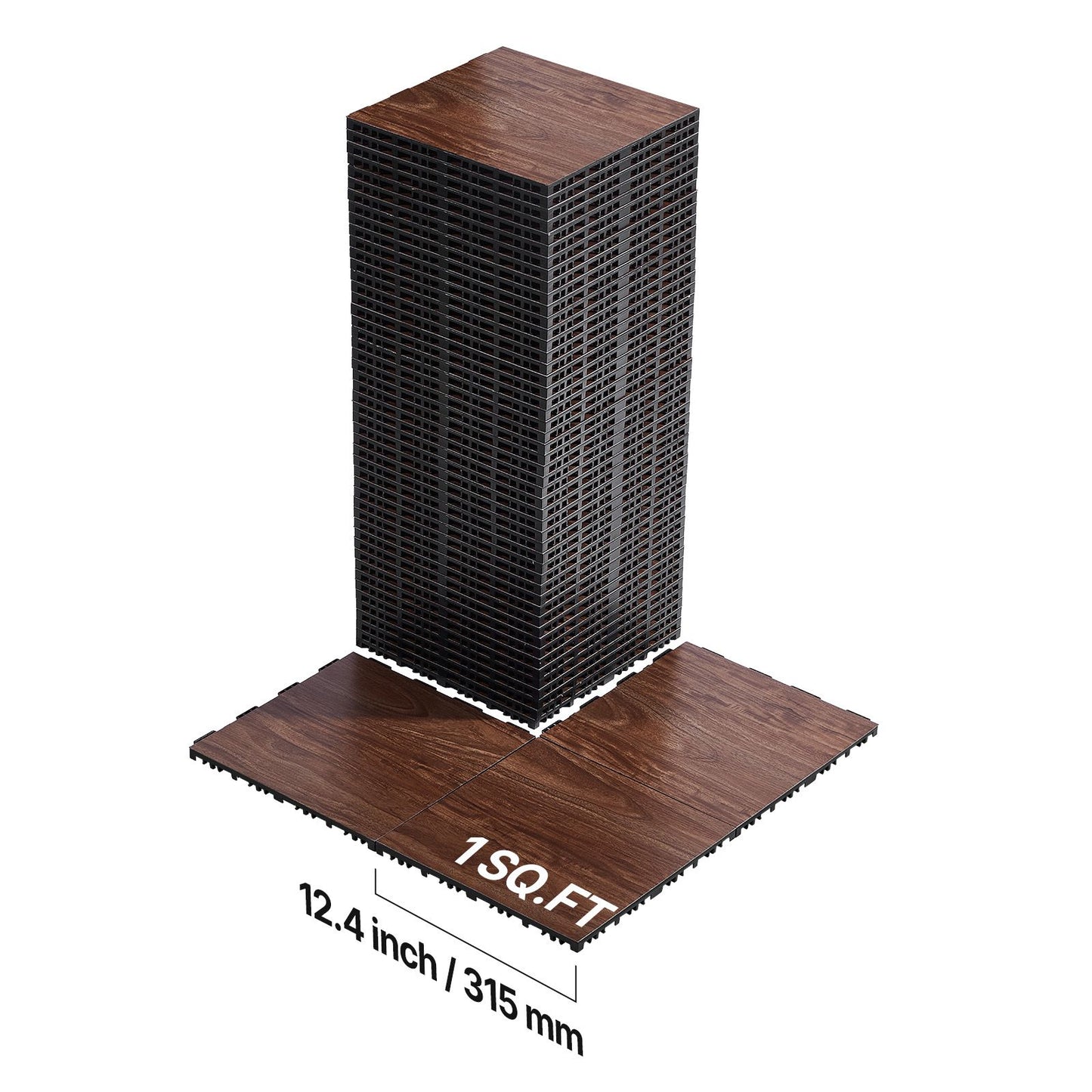 Dance Floor Tiles, 12.4 x 12.4 in 52 Piece Interlocking Dance Flooring, Portable Dance Practice Floor with Cushioned Base (Oak Wood Grain, 52 sq. ft/Box )