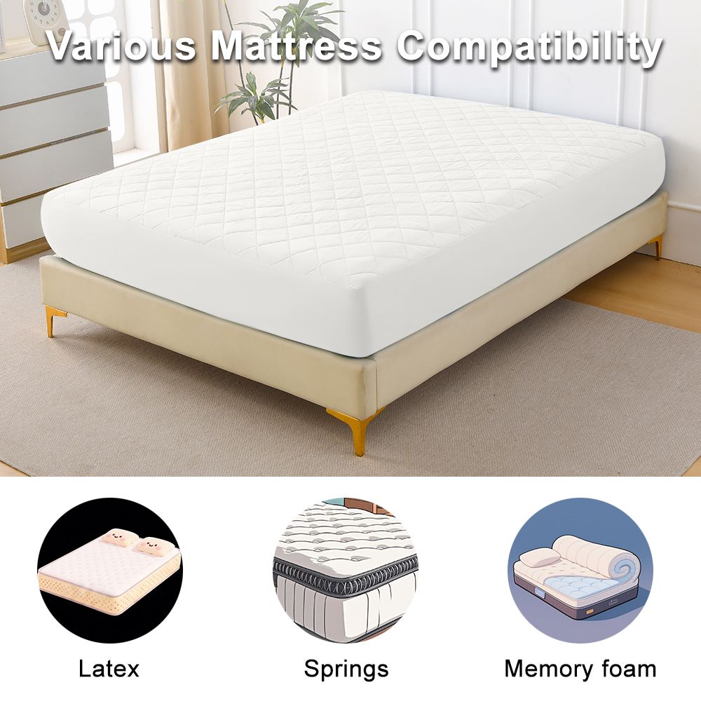 Diamond Grid Ultrasonic Waterproof Mattress Protector, twin