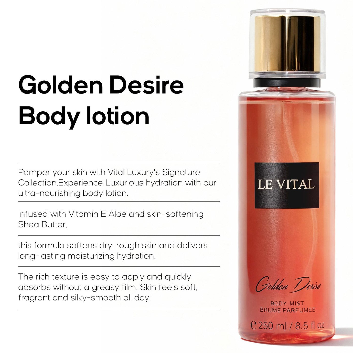 Fragrance Body Mist Spray 250ml (8.5 fl.oz) - Long Lasting Hydrating Body Splash, US Stock