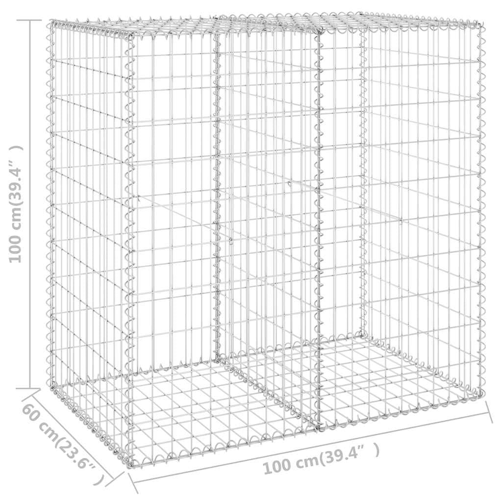 Gabion Wall with Covers Galvanized Steel 39.4"x23.6"x39.4"