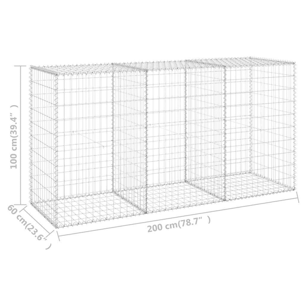 Gabion Wall with Covers Galvanized Steel 78.7"x23.6"x39.4"