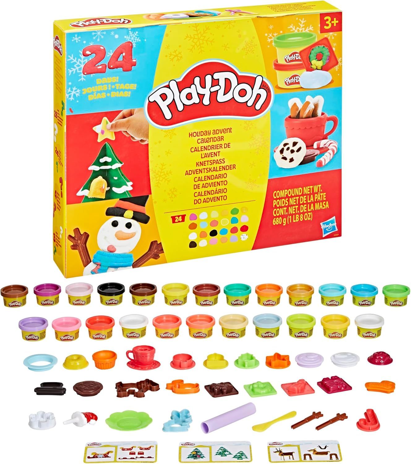 Holiday Advent Calendar for Kids 3 and Up, 24 Day Countdown, Multiple Surprise Gifts Behind Each Door, Arts & Crafts