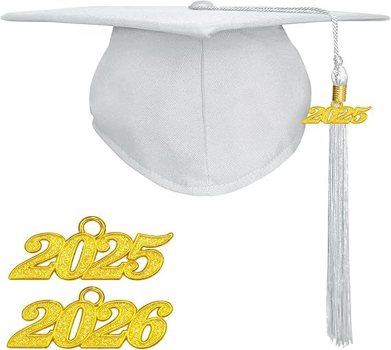 Matte Graduation Cap with 2025 Tassel for Adults High School and Bachelor Master