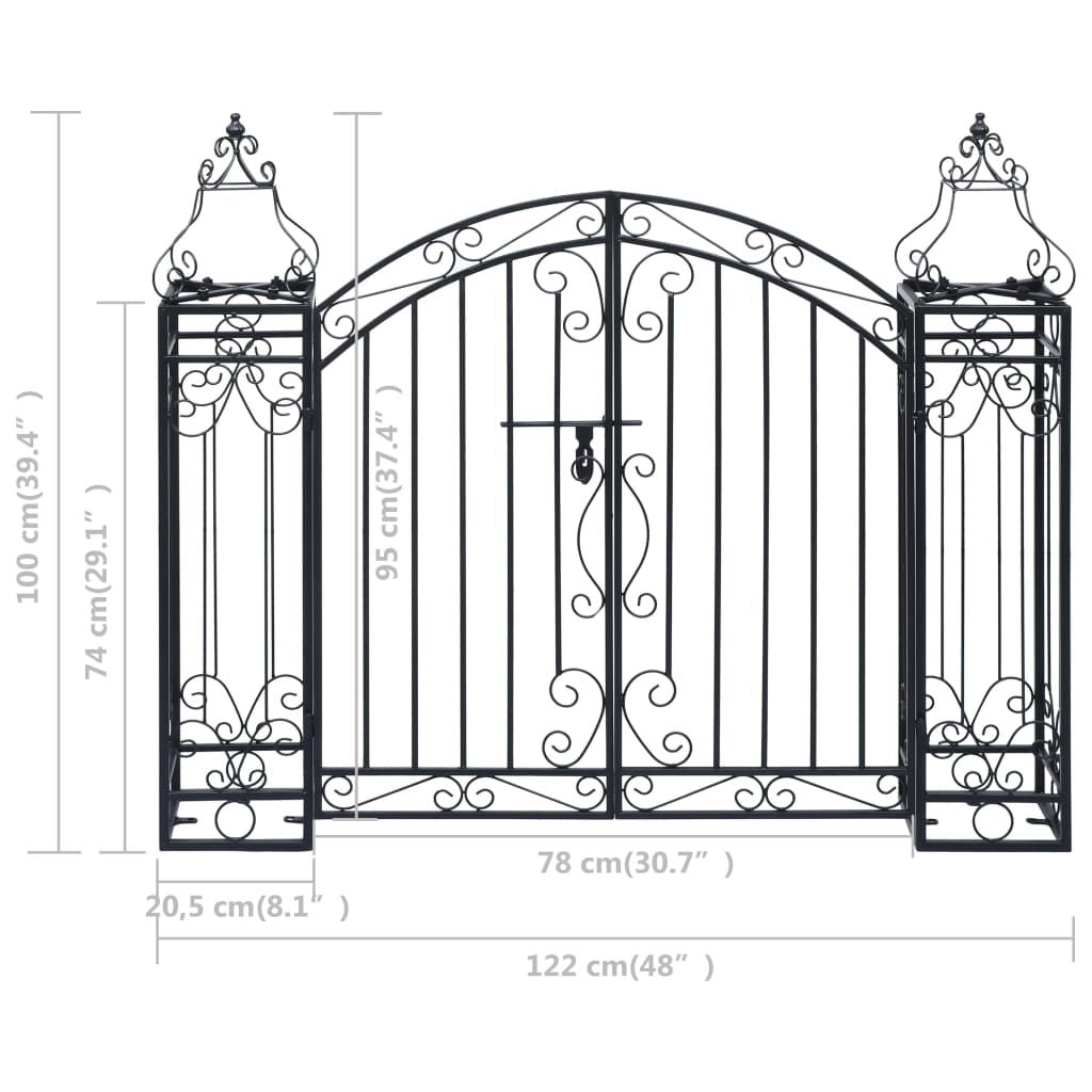 Ornamental Garden Gate Wrought Iron 48"x8.1"x39.4