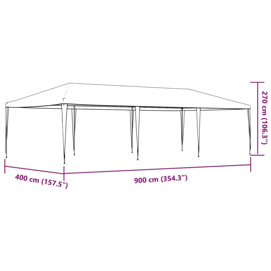 Party Tent White Polyethylene roof, Iron frame Large Durable