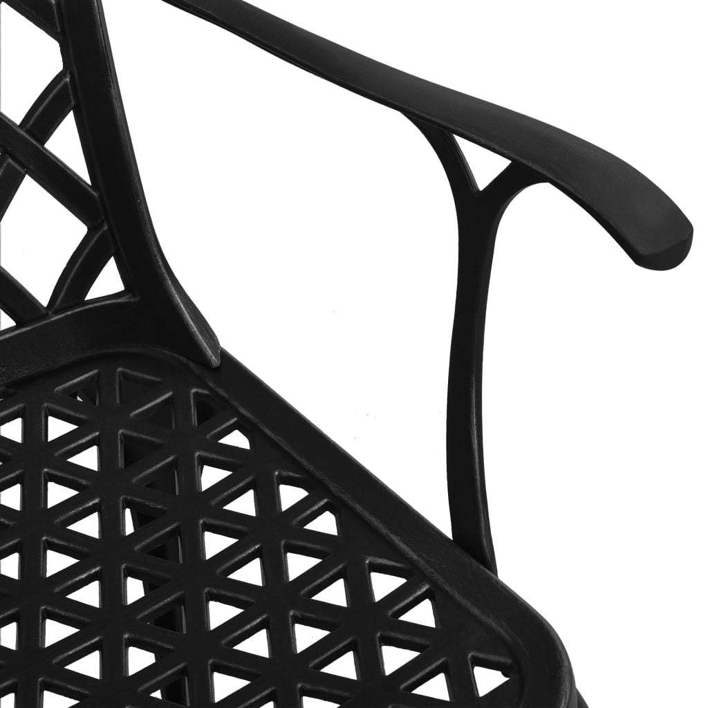 Patio Chairs 2 pcs Cast Aluminum Black