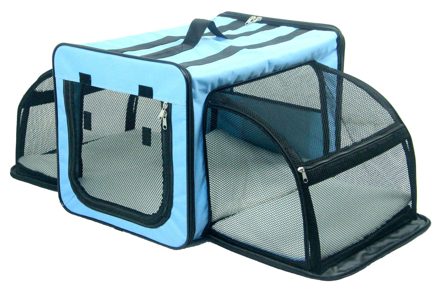 Pet Life Capacious Dual-Expandable Wire Folding Lightweight Collapsible Travel Pet Dog Crate