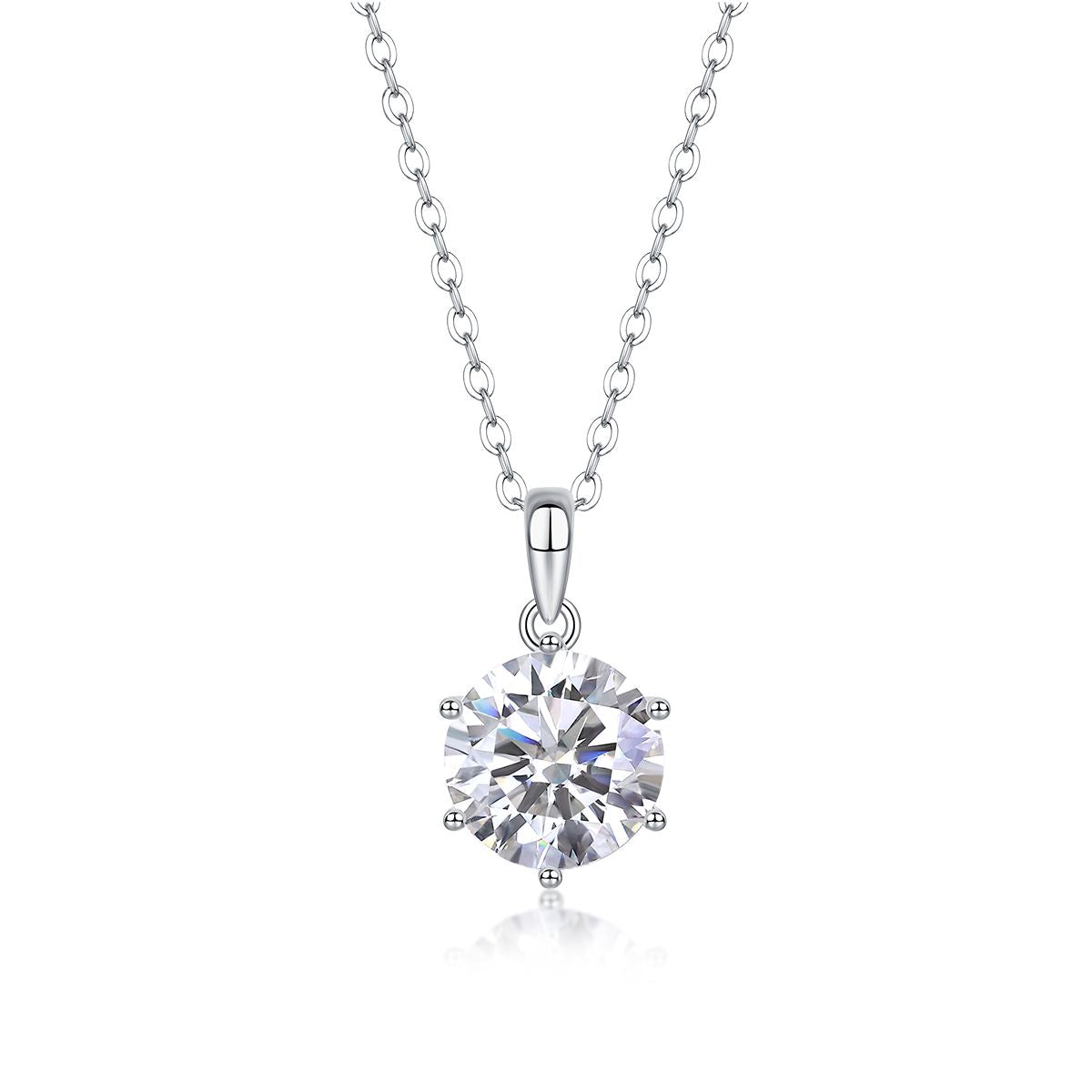 Qingfeng - Fashionable and trendy jewelry, affordable diamond necklace pendant set with 1-carat, 2-carat and 3-carat Moissanite S925 sterling silver