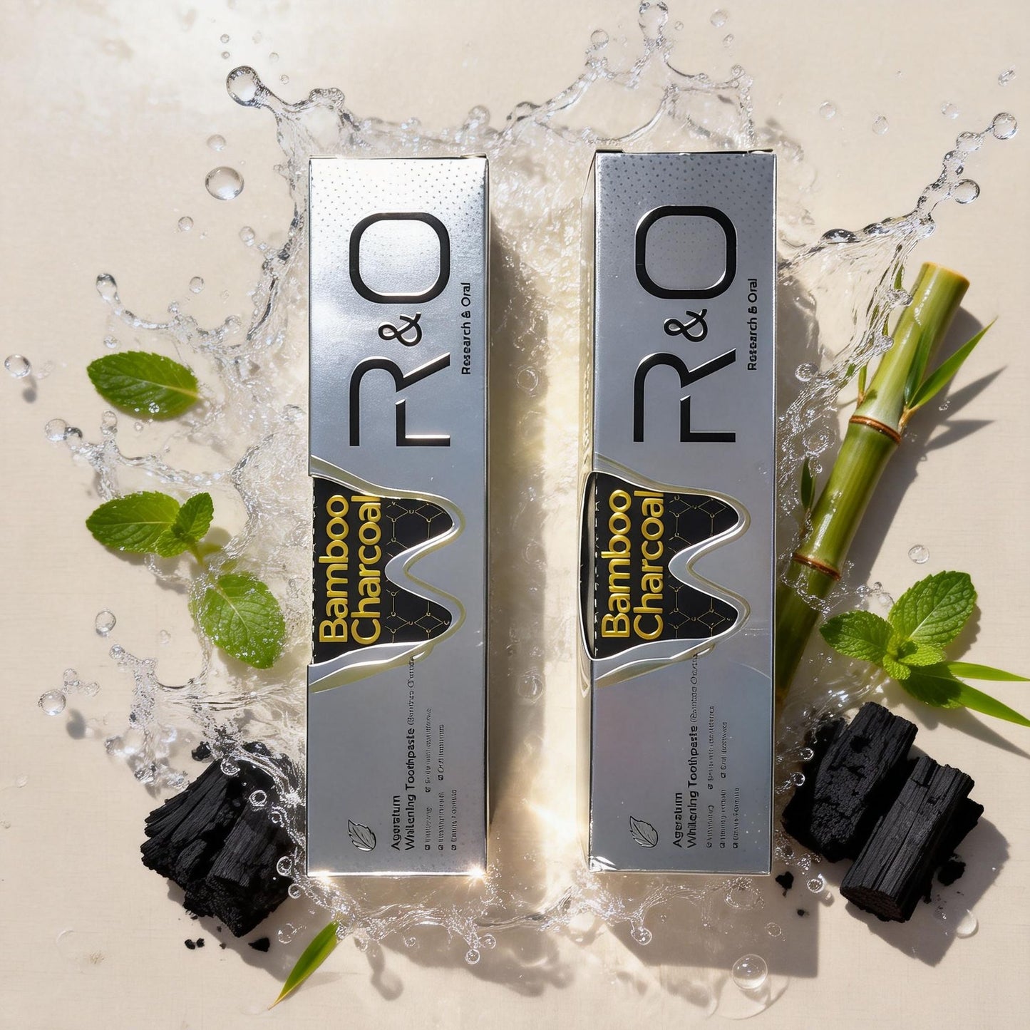 R&O Bamboo Charcoal Whitening Toothpaste, Natural Deep Cleaning Oral Care (3.5oz) - US West Coast Stock & Fast Shipping