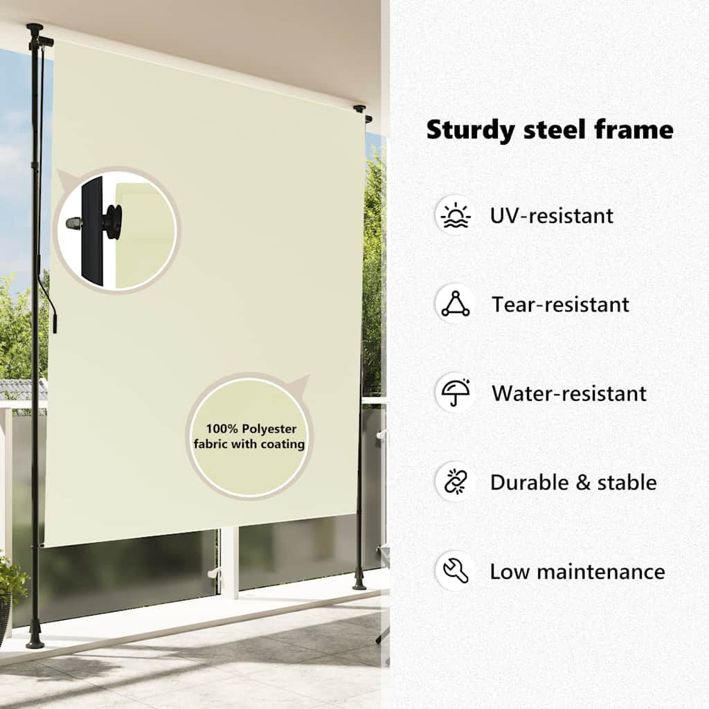 Roller Blind Cream Polyester with PA coating 59.1 x 106.3 in