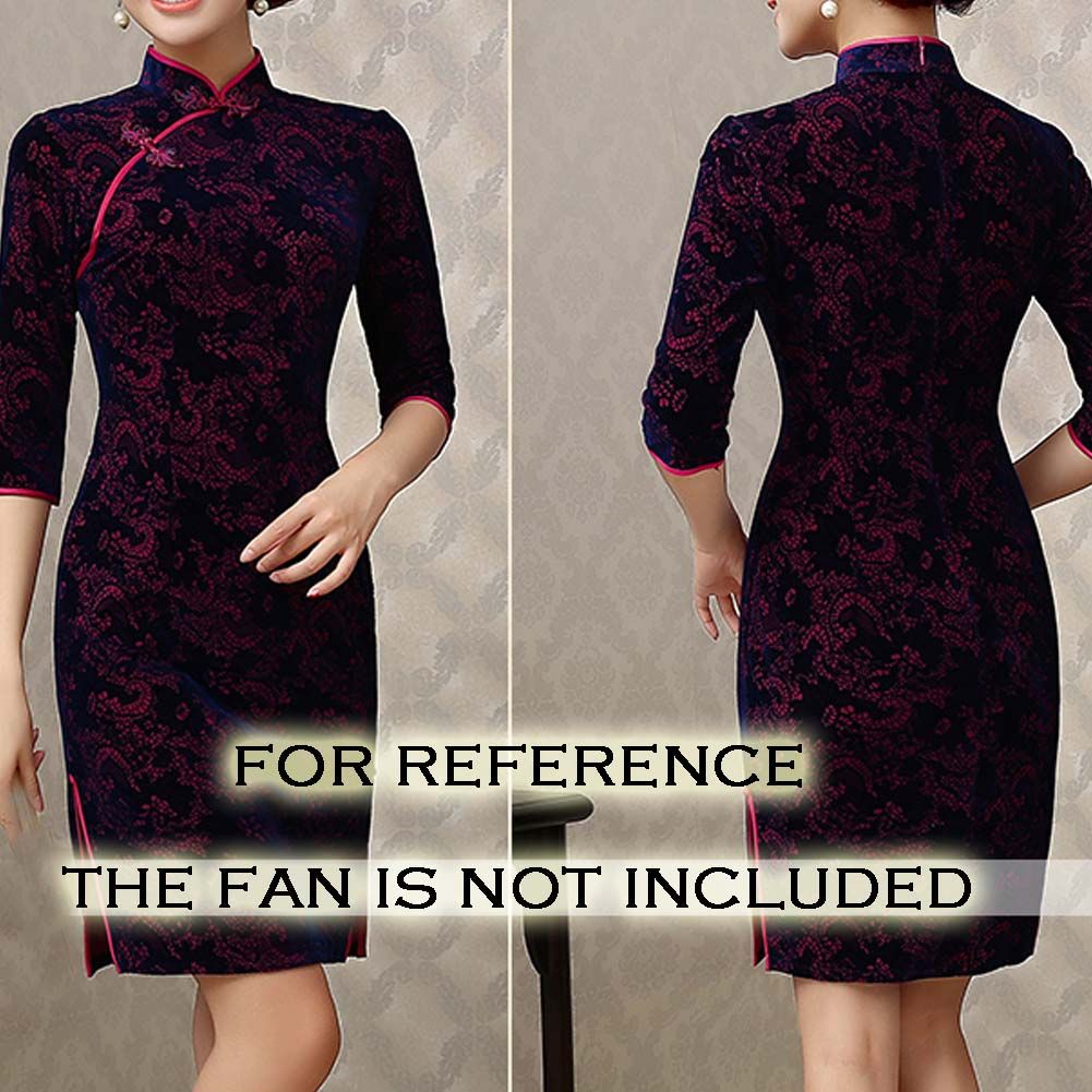 Short Velvet Dress Thin Cocktail Dress Jacquard Cheongsam Dress Party Dress Qipa