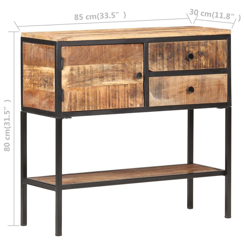 Sideboard Natural Mango Wood and Black Iron