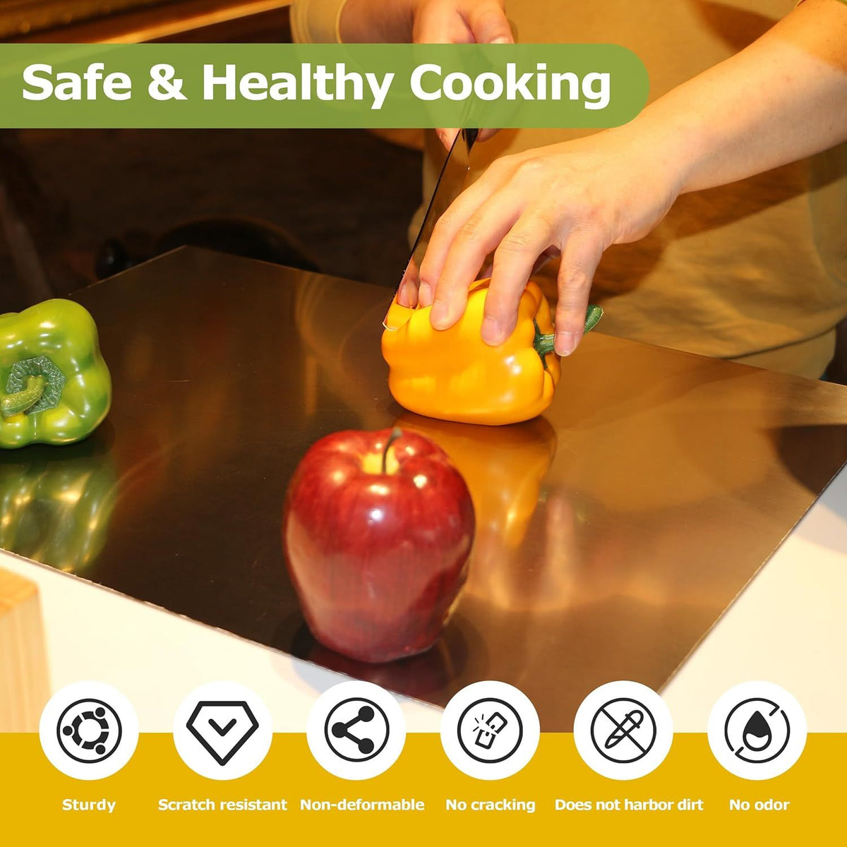 Stainless Steel Cutting Board for Kitchen - Large 304 Chopping Boards, Suitable for Meat Vegetables Bread and Baking,Kitchen Accessories,