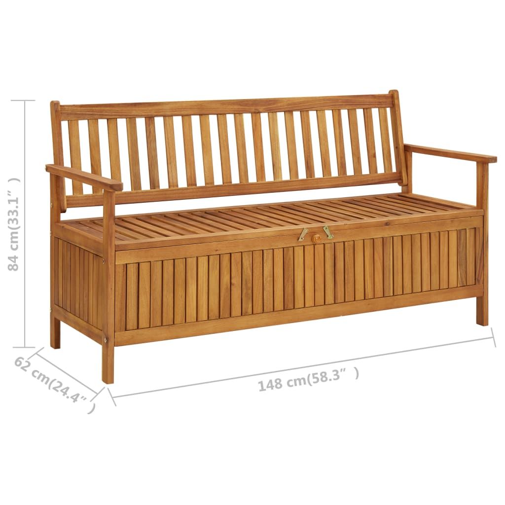 Storage Bench Natural wood Solid Acacia Wood Medium Storage Bench