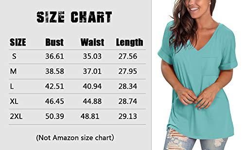 Summer Tops for Women V Neck Short Sleeve T Shirts Basic Plain Tees Blouses