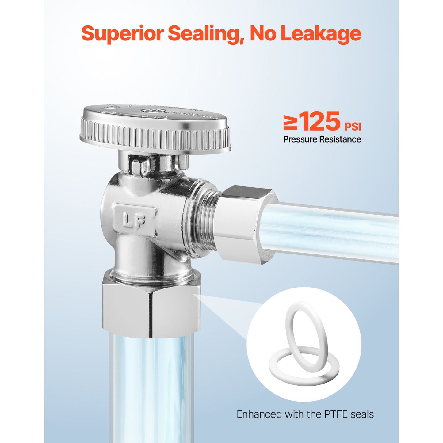 10-Pack Angle Stop Valve, 1/4 Turn Water Shut Off Valves, 1/2" Nominal (5/8" OD) Compression Inlet x 3/8" OD Compression Outlet Shutoff Valve for Bathroom Kitchen Toilet Shower Plumbing