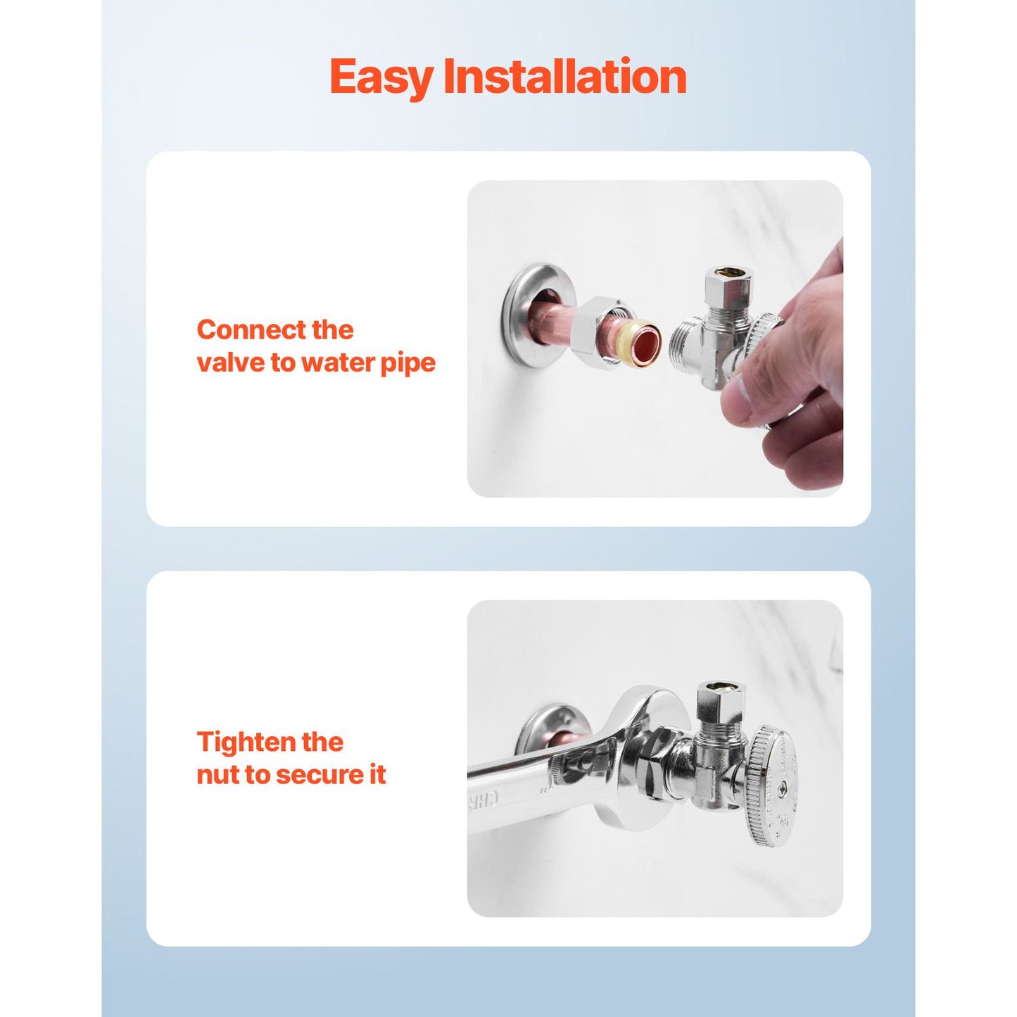 10-Pack Angle Stop Valve, 1/4 Turn Water Shut Off Valves, 1/2" Nominal (5/8" OD) Compression Inlet x 3/8" OD Compression Outlet Shutoff Valve for Bathroom Kitchen Toilet Shower Plumbing