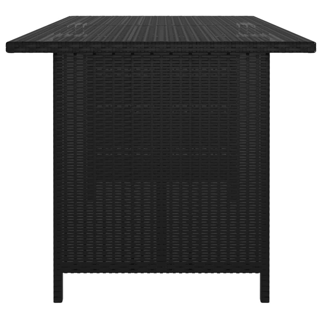 10 Piece Patio Lounge Set with Cushions Poly Rattan Black