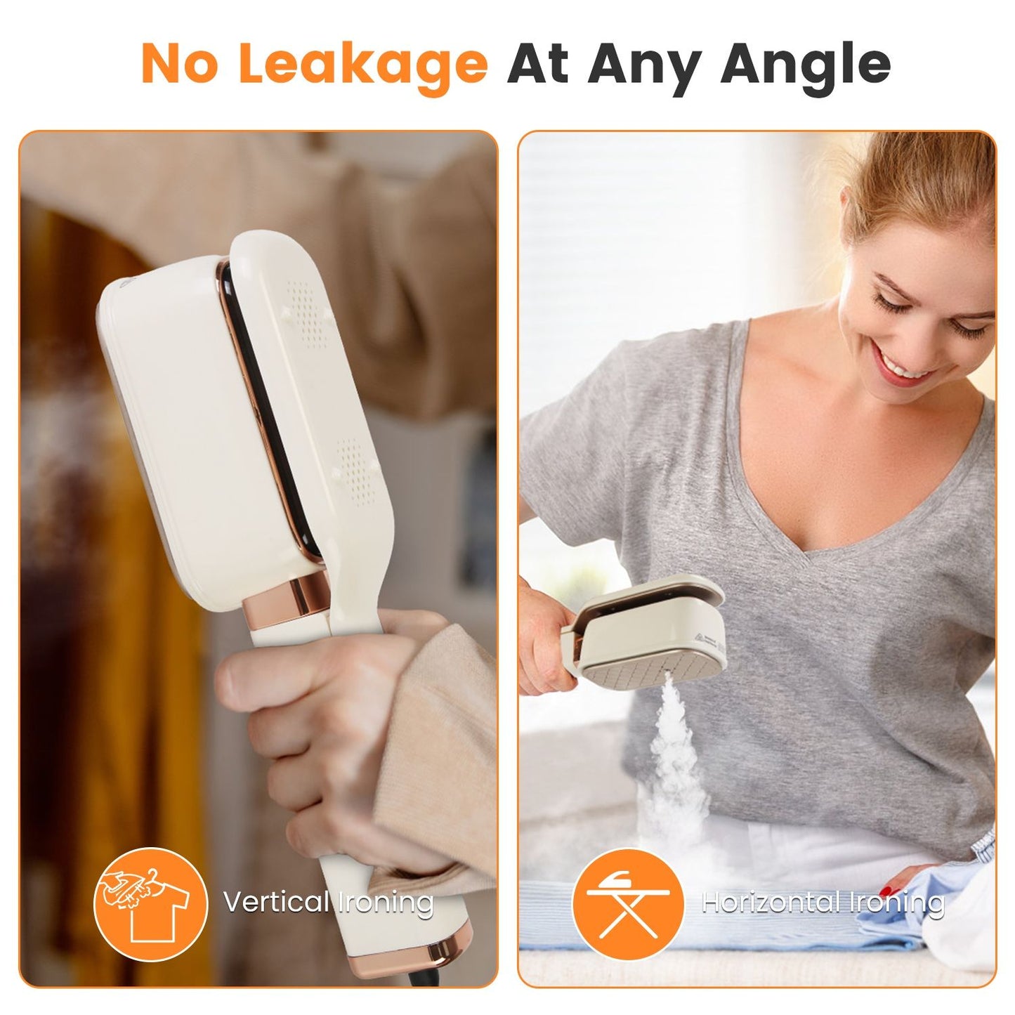 1000W 3-in-1 Handheld Travel Steamer - 180° Rotating Head for Flat Iron, Hanging & Clip Use, 20s Fast Preheat, Dry/Wet Ironing, 20OZ Leak-Proof Tank, Lightweight with Storage Bag, Graphene Ceramic Coa