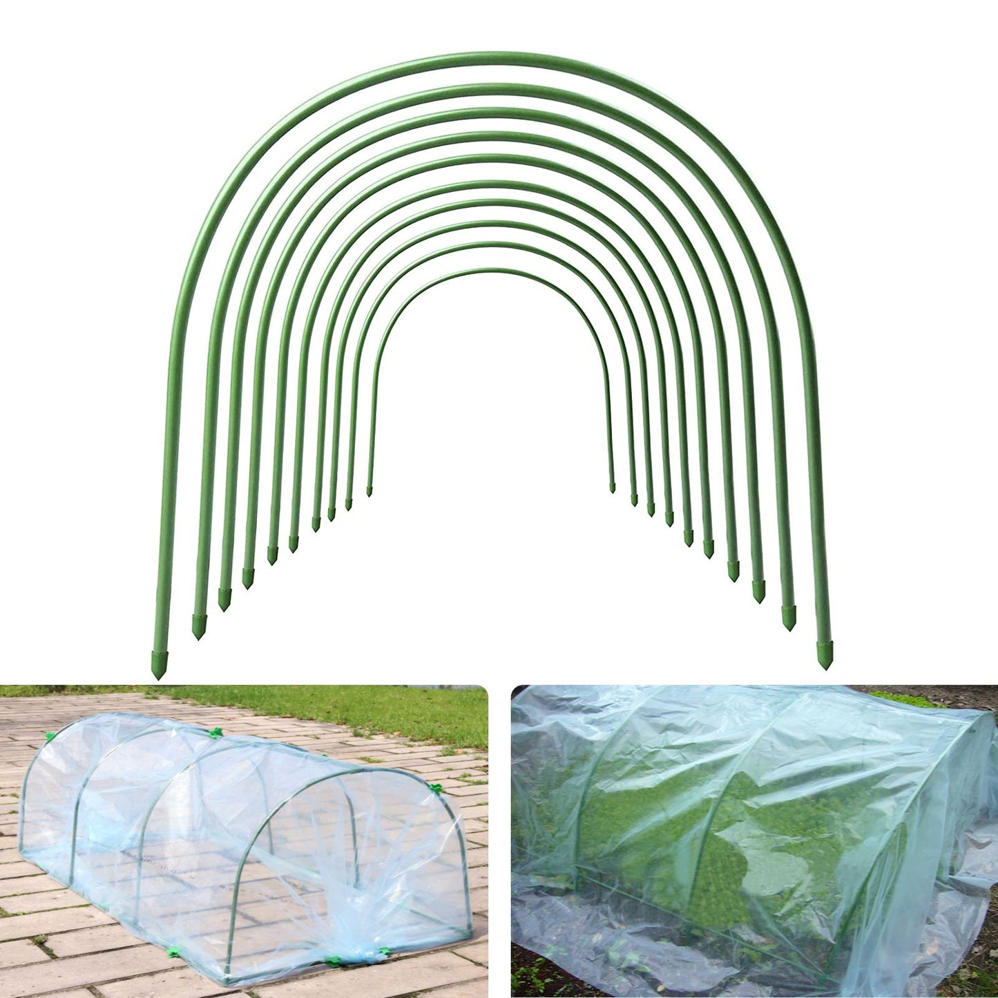 12PC 4ft*0.31inch Small greenhouse plastic elbows, garden arch support accessories, greenhouse arch pole connecting pipes, support fixtures