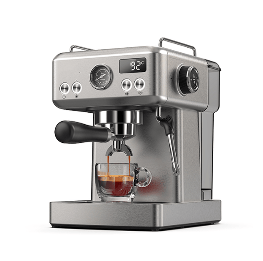 1350W Semi-automatic espresso machine with temperature adjusted mobile filter Cold / hot espresso 20Bar extraction mocha Nestle espresso Steam temperature and cup volume adjustable pre-soaking