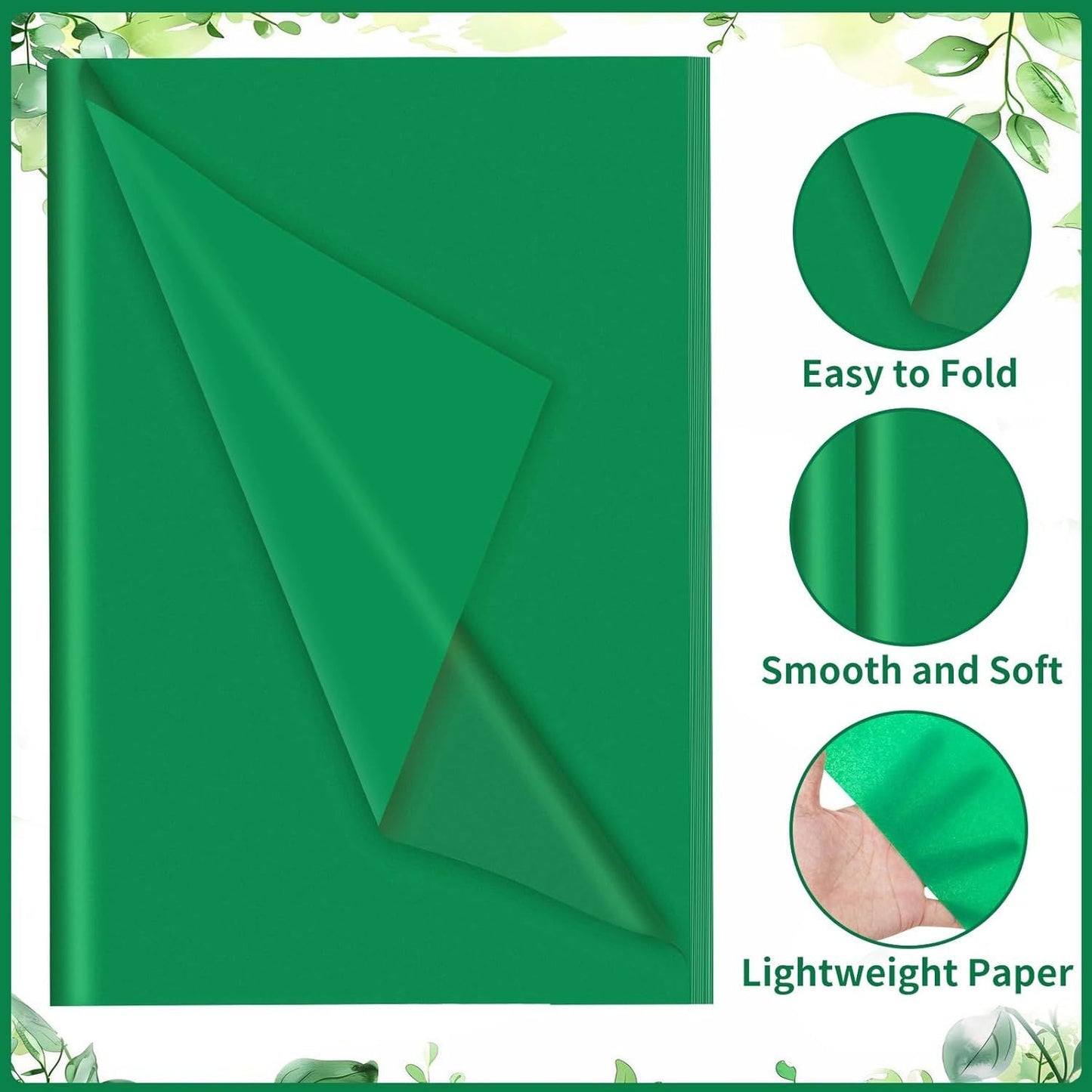 160 Sheets Green Tissue Paper for Gift Bags 20 X 14 Inches Gift Tissue Paper Bulk for Crafts DIY Project Christmas Weddings Birthday Graduation Party Decorations160 Sheets Green Tissue Paper for Gift