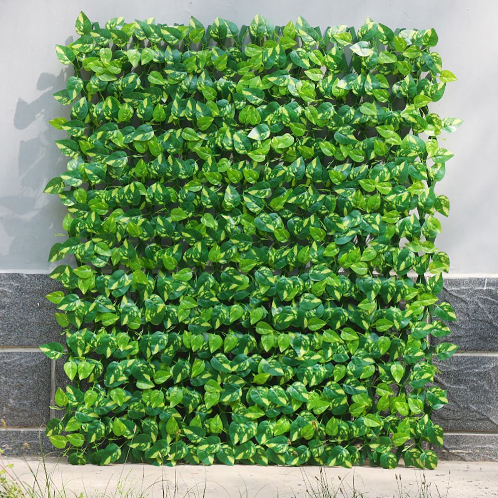 16inch*47inch Retractable and adjustable simulated green hedge, plastic simulated vine fence, balcony and patio partition, protective greening net
