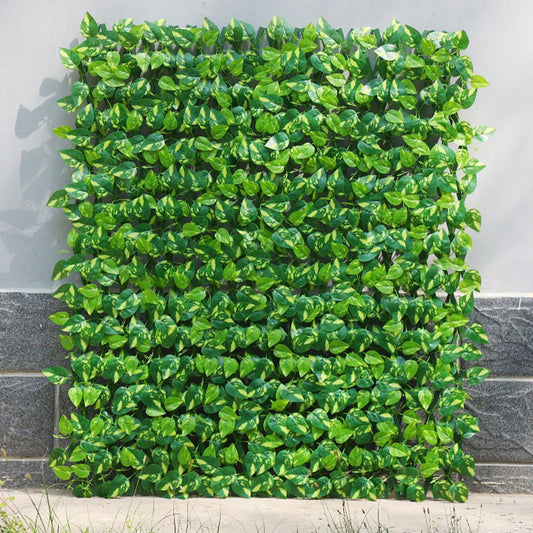 16inch*47inch Retractable and adjustable simulated green hedge, plastic simulated vine fence, balcony and patio partition, protective greening net