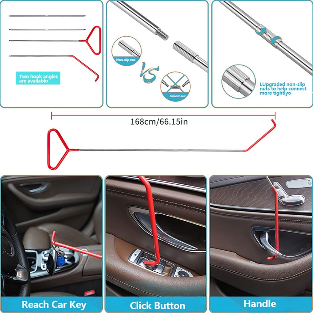 18-piece car emergency kit with window wedge, air wedge bag pump, long distance grabber, automatic trim and removal tool Preferred merchant service providers include SpeedX.UNIUNI.Amazon.USPS