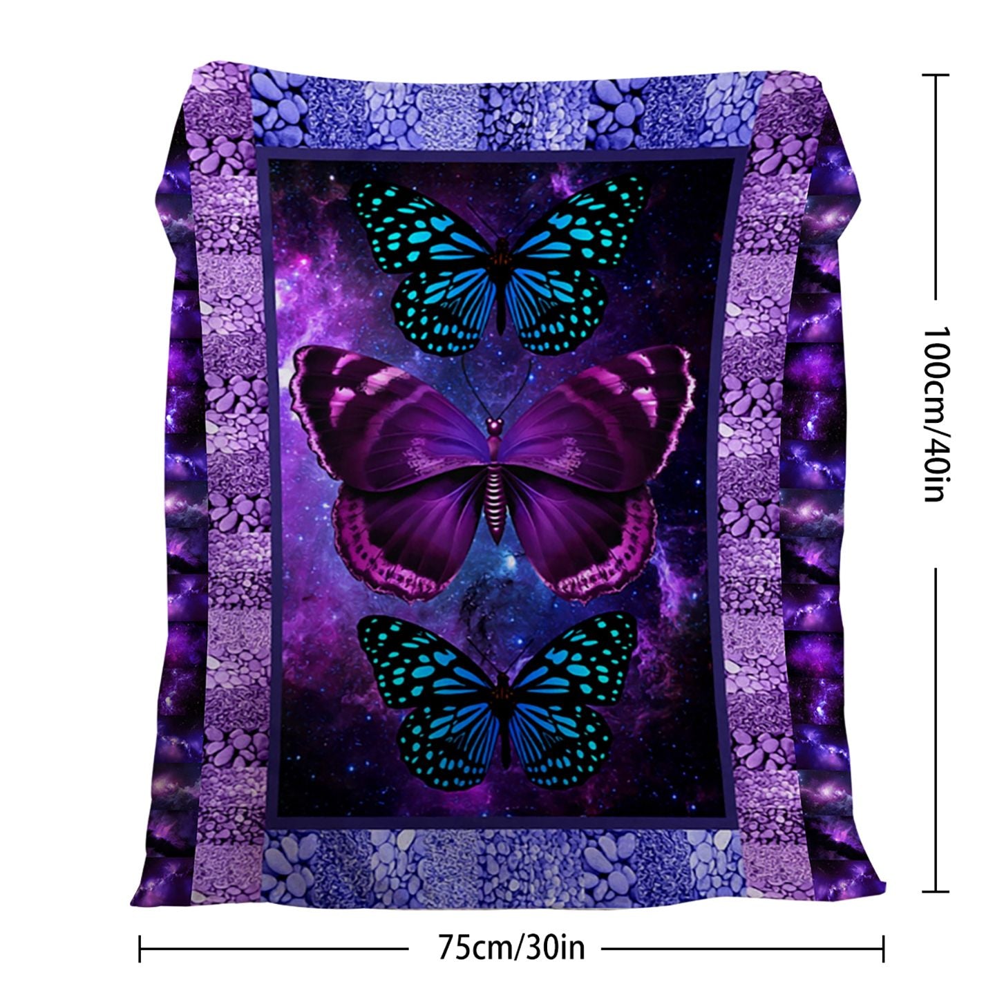 1pc Cozy Butterfly Printed Flannel Blanket - Soft, Warm, And Lightweight Throw For Couch, Sofa, Office, Bed, Camping, And Travel - Multi-Purpose Gift For All Seasons With Versatile Design