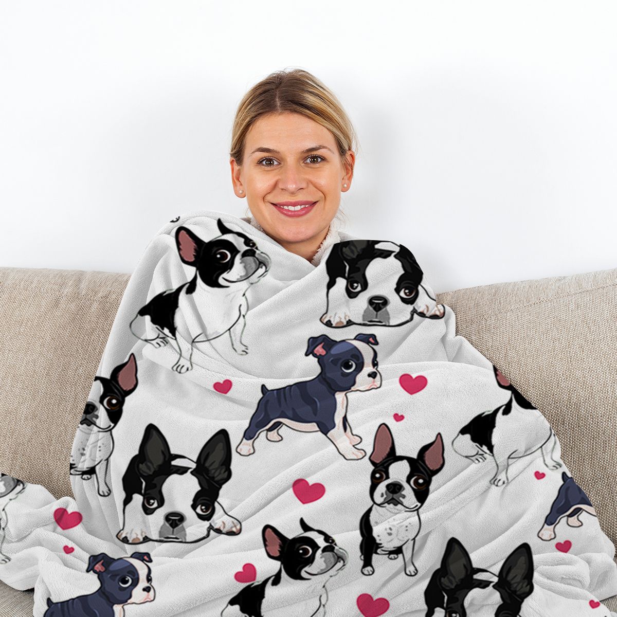1pc Cute dog Printed Flannel Blanket - Soft, Warm, And Lightweight Throw For Couch, Sofa, Office, Bed, Camping, And Travel - Multi-Purpose Gift For All Seasons With Versatile Design