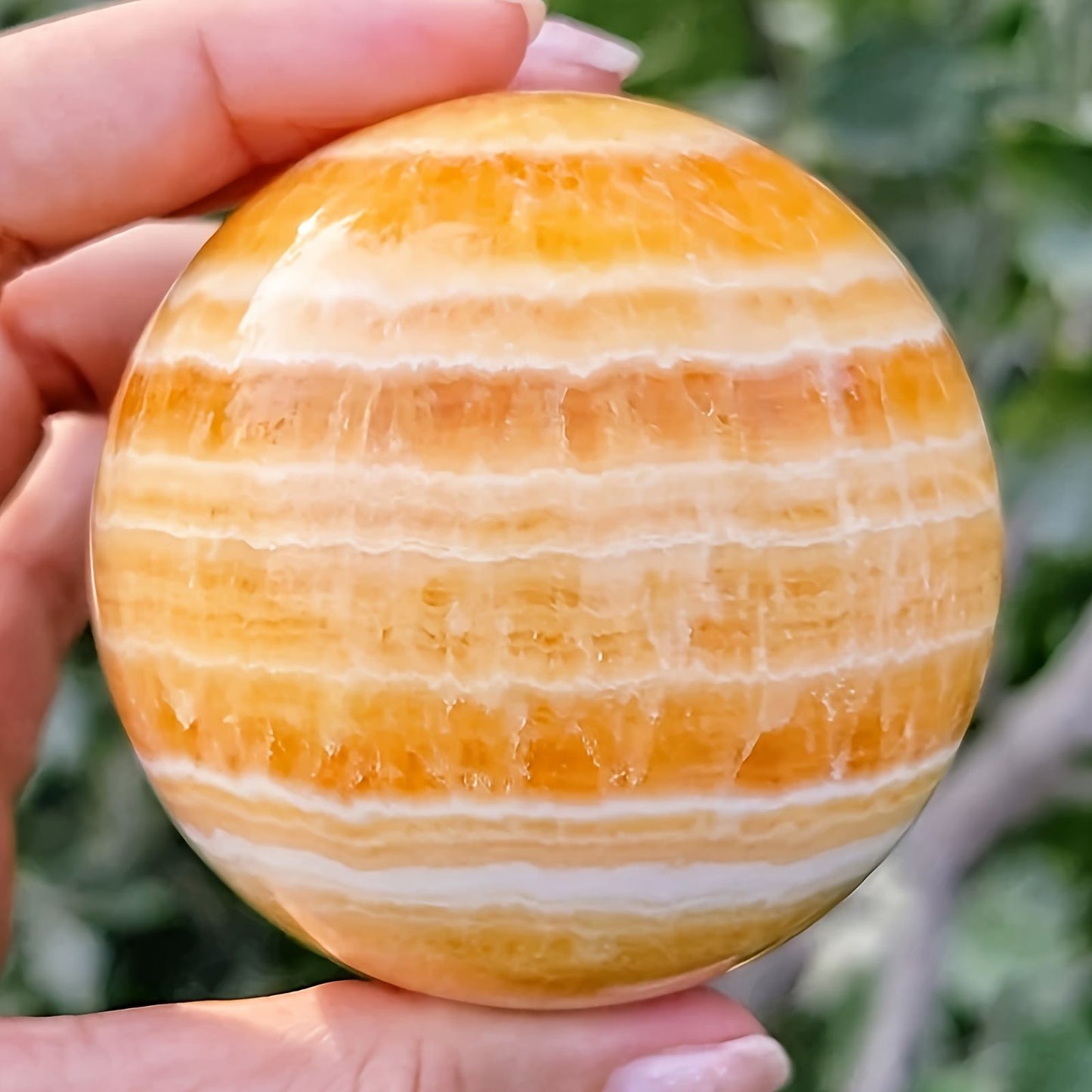 1pc Orange Calcite Crystal Ball, Yellow Calcite Sphere, Accessories suitable for banquets and tables - are a good choice for gifts to elders, relatives and friends during festivals