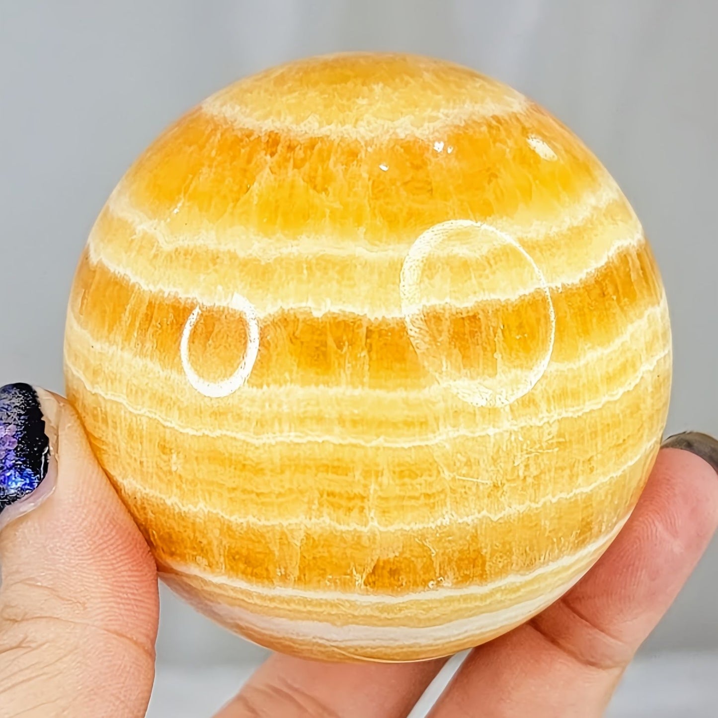 1pc Orange Calcite Crystal Ball, Yellow Calcite Sphere, Accessories suitable for banquets and tables - are a good choice for gifts to elders, relatives and friends during festivals