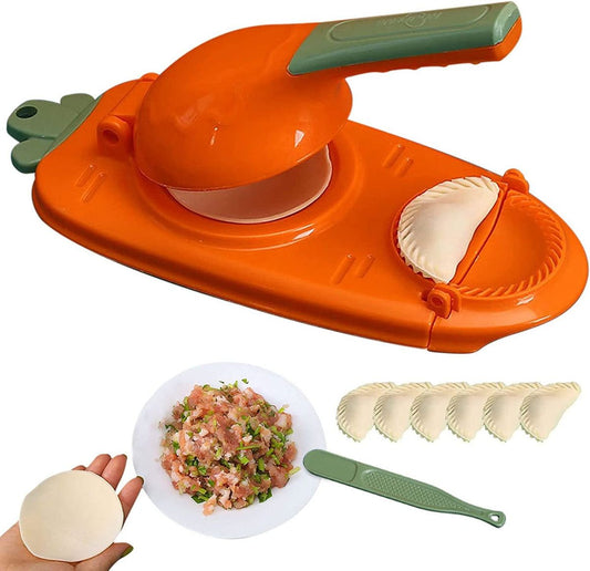 2-in-1 Manual Dough Press and Dumpling Maker - Premium Empanada, Pastry, Pierogi, and Ravioli Press Mold, Easy Kitchen Baking Tool for Fast Handmade Pocket Pies and Turnovers
