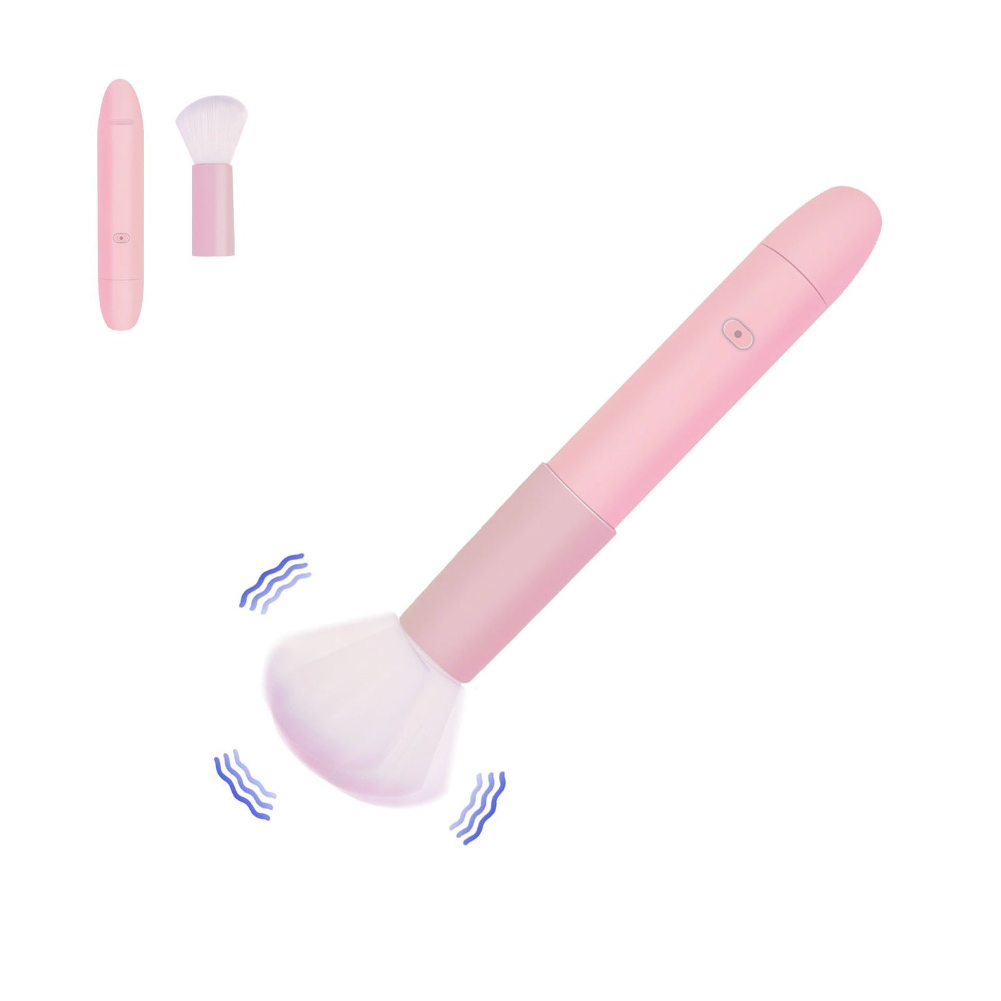 2-in-1 Massager and Makeup Brush Tool, 10 Vibration Modes Stimulator, Detachable Brush Head, Rechargeable Personal Massager, Waterproof Rinse-Friendly, Gift for Female Friends, Hand-Friendly Silent