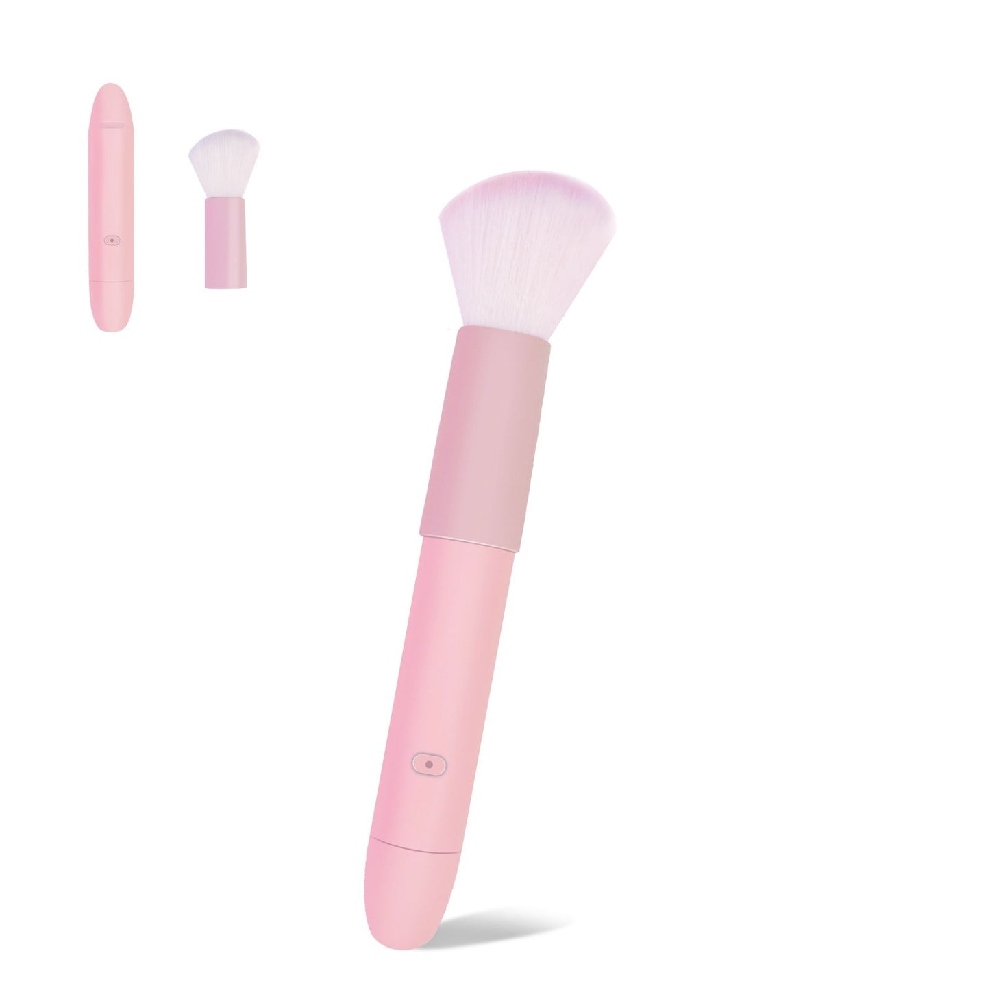2-in-1 Massager and Makeup Brush Tool, 10 Vibration Modes Stimulator, Detachable Brush Head, Rechargeable Personal Massager, Waterproof Rinse-Friendly, Gift for Female Friends, Hand-Friendly Silent