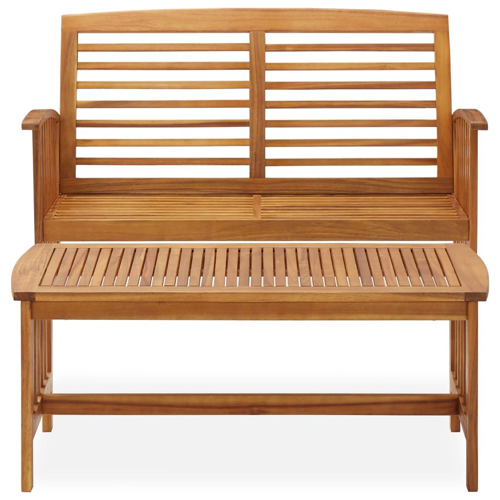 2 Piece Patio Lounge Set Solid Acacia Wood