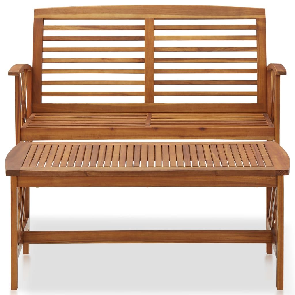 2 Piece Patio Lounge Set Solid Acacia Wood