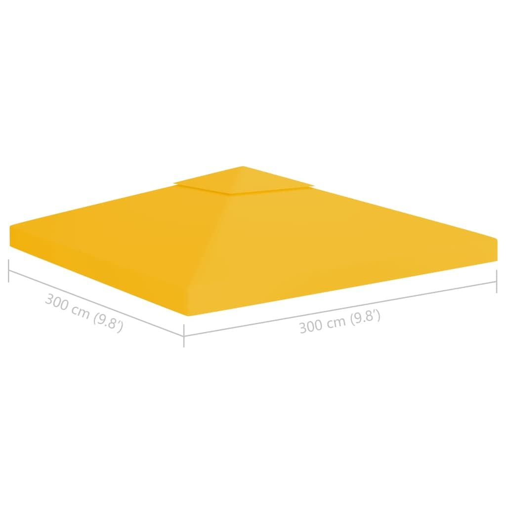 2-Tier Gazebo Top Cover 1 oz/ft² 9.8'x9.8' Yellow