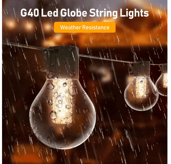 25-light 50ft Indoor/Outdoor Plug-in Integrated LED Globe String Lights with Dimmer Timer, Bluetooth App Control
