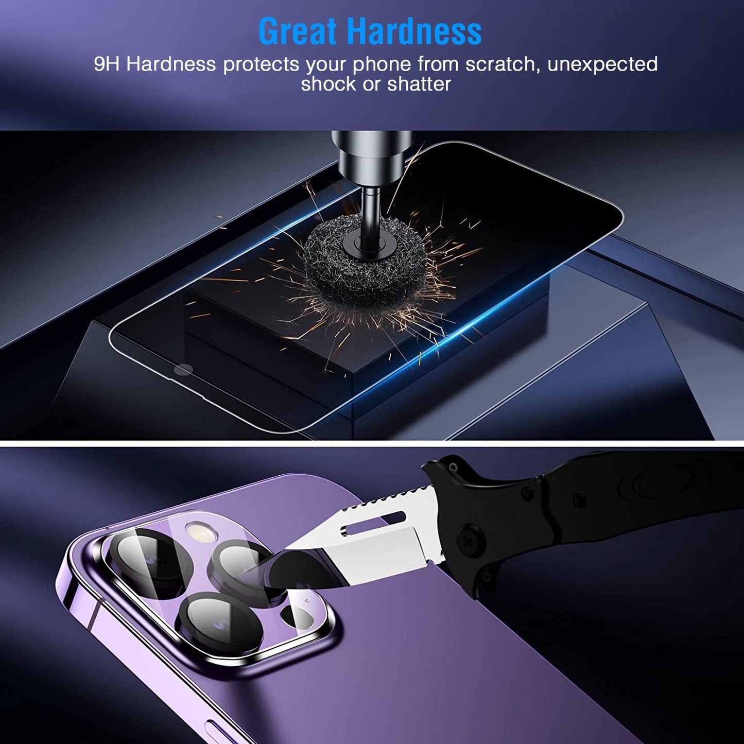 2Pcs Privacy Screen Protectors And 2Pcs Camera Lens Tempered Glass Screen Film Full Coverage Screen Protector