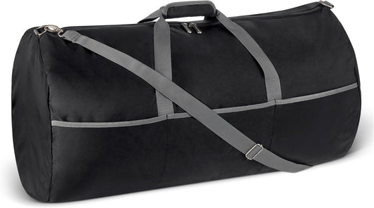 32.4" Extra Large Foldable Nylon Duffel Bag for Travel/Storage with Zippered Pockets, 9254 Cubic Inch (150L), 50-LBS Capacity, Black