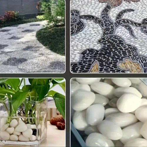 38 lbs White River Rocks, 2-3 inch Polished Pebbles - Versatile for indoor/outdoor use. Ideal for plant decor, vases, aquariums, and creating serene garden landscapes.