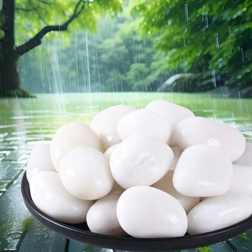 38 lbs White River Rocks, 2-3 inch Polished Pebbles - Versatile for indoor/outdoor use. Ideal for plant decor, vases, aquariums, and creating serene garden landscapes.
